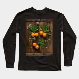 fresh and ripe yellow medlars Long Sleeve T-Shirt